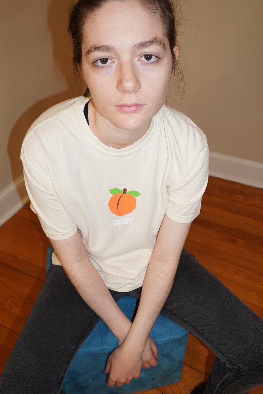 Peach Fruity Shirt Inside Sit Cream T-Shirt Subtle Gay Pride Queer Fashion LGBTQ Clothing Inclusive Apparel