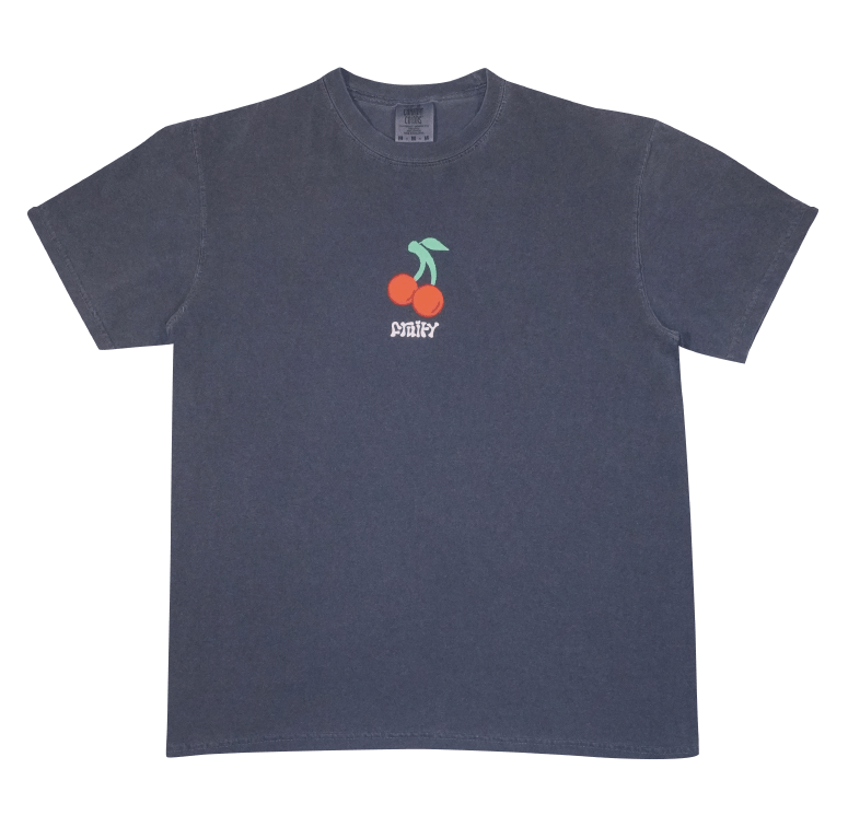 Cherry Fruity Shirt Clear Background Denim T-Shirt Subtle Gay Pride Queer Fashion LGBTQ Clothing Inclusive Apparel
