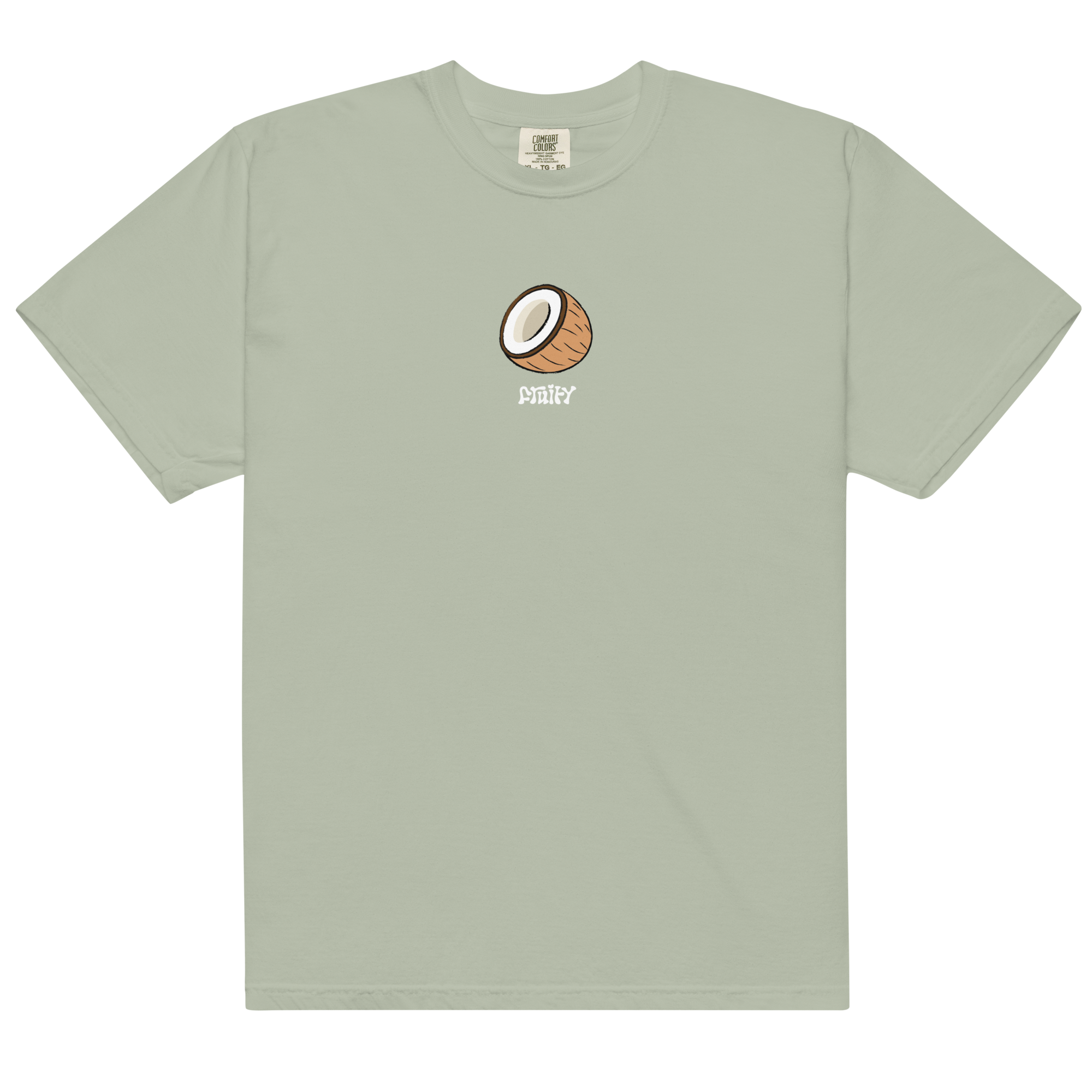 Coconut Fruity Shirt Clear Background Bay Light Green Sage T-Shirt Subtle Gay Pride Queer Fashion LGBTQ Clothing Inclusive Gay Apparel Gay Clothing