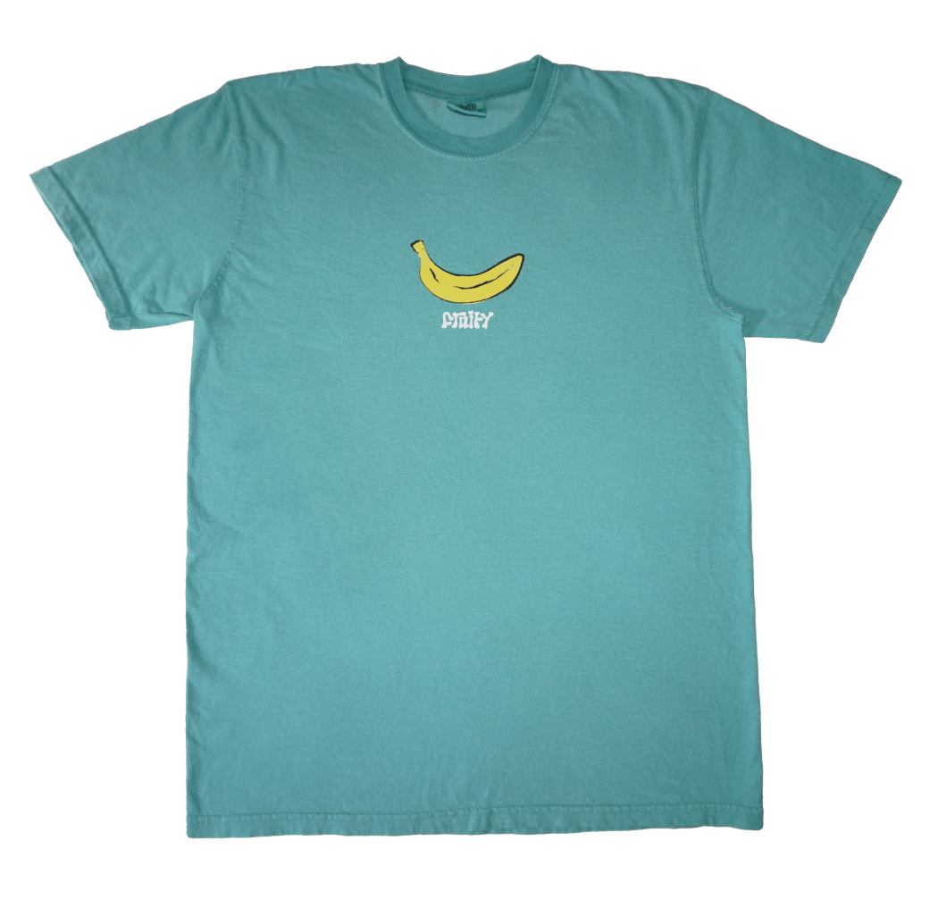Banana Fruity Teal Shirt Clear Background Blue T-Shirt Subtle Gay Pride Queer Fashion LGBTQ Clothing Inclusive Apparel