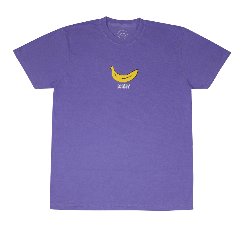 Banana Fruity Shirt Clear Background Violet Purple T-Shirt Subtle Gay Pride Queer Fashion LGBTQ Clothing Inclusive Apparel