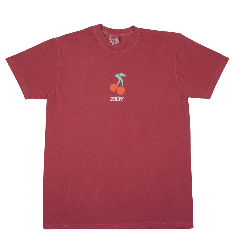 Cherry Fruity Shirt Clear Background Crimson T-Shirt Subtle Gay Pride Queer Fashion LGBTQ Clothing Inclusive Apparel