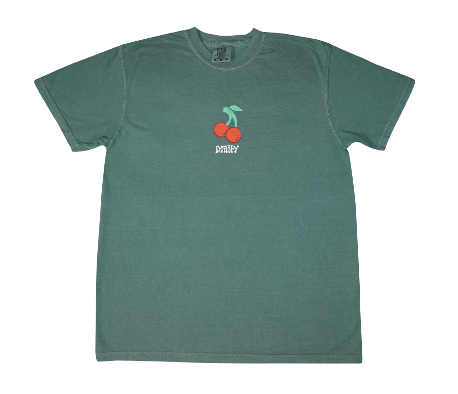 Cherry Fruity Shirt Clear Background Green T-Shirt Subtle Gay Pride Queer Fashion LGBTQ Clothing Inclusive Apparel